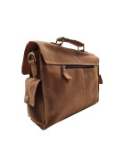 Leder Messenger  Laptop Tasche Umhängetasche 14 Zoll Vintage College Unitasche Bürotasche in Beige