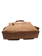 Leder Messenger  Laptop Tasche Umhängetasche 14 Zoll Vintage College Unitasche Bürotasche in Beige