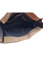 Leder Messenger  Laptop Tasche Umhängetasche 14 Zoll Vintage College Unitasche Bürotasche in Beige