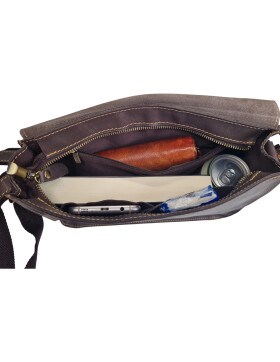 Ledertasche Umhängetsche, kleine Messenger Bag, Damen Cross Body echtes Leder Vintage Braun