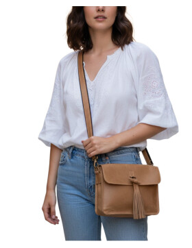 Ledertasche Umhängetsche, kleine Messenger Bag, Damen Cross Body echtes Leder Vintage Cognac
