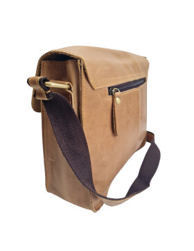 Ledertasche Umhängetsche, kleine Messenger Bag, Damen Cross Body echtes Leder Vintage Cognac