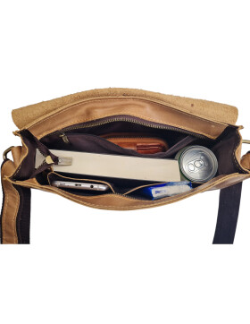 Ledertasche Umhängetsche, kleine Messenger Bag, Damen Cross Body echtes Leder Vintage Cognac