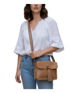 Ledertasche Umhängetsche, kleine Messenger Bag, Damen Cross Body echtes Leder Vintage Cognac