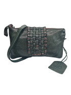 Leder Handtasche Clutch, Umhängetasche "Grizzly" von Bear Design, kleine Schultersche in Grün