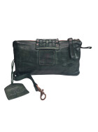 Leder Handtasche Clutch, Umhängetasche "Grizzly" von Bear Design, kleine Schultersche in Grün