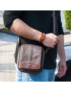 Herren Leder Cross Body, Umhängetasche, kleine Schultertasche in Braun