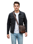 Herren Leder Cross Body, Umhängetasche, kleine Schultertasche in Braun
