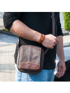 Herren Leder Cross Body, Umhängetasche, kleine Schultertasche in Braun
