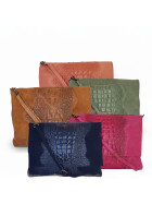 Damen Leder Tasche, Umhängetasche Leder Clutch ,Schultertasche klein Italienische Handarbeit