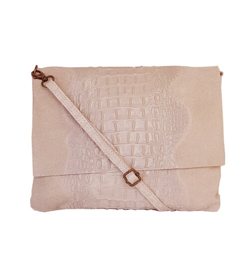Damen Leder Tasche, Umhängetasche Leder Clutch ,Schultertasche klein Italienische Handarbeit Beige