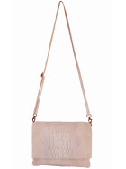 Damen Leder Tasche, Umhängetasche Leder Clutch ,Schultertasche klein Italienische Handarbeit Beige