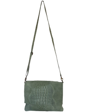 Damen Leder Tasche, Umhängetasche Leder Clutch ,Schultertasche klein Italienische Handarbeit Grün