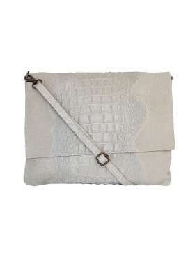 Damen Leder Tasche, Umhängetasche Leder Clutch ,Schultertasche klein Italienische Handarbeit Hellgrau