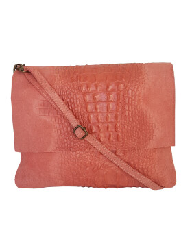 Damen Leder Tasche, Umhängetasche Leder Clutch ,Schultertasche klein Italienische Handarbeit Rosa