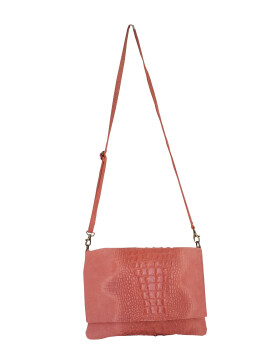 Damen Leder Tasche, Umhängetasche Leder Clutch ,Schultertasche klein Italienische Handarbeit Rosa