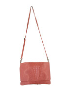 Damen Leder Tasche, Umhängetasche Leder Clutch ,Schultertasche klein Italienische Handarbeit Rosa