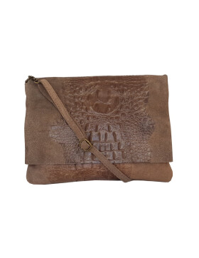 Damen Leder Tasche, Umhängetasche Leder Clutch ,Schultertasche klein Italienische Handarbeit Taupe