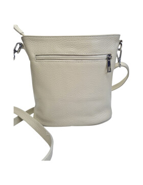Damen Leder Tasche beige, Schultertasche klein, Italienische Umhängetasche mit Henkel, Beuteltasche Leder, Lederbeutel Italienische Handarbeit