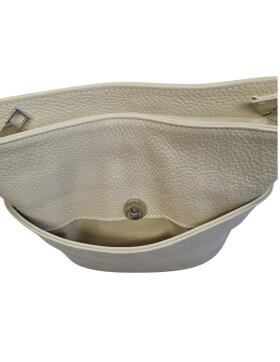 Damen Leder Tasche beige, Schultertasche klein, Italienische Umhängetasche mit Henkel, Beuteltasche Leder, Lederbeutel Italienische Handarbeit