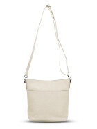 Damen Leder Tasche beige, Schultertasche klein, Italienische Umhängetasche mit Henkel, Beuteltasche Leder, Lederbeutel Italienische Handarbeit