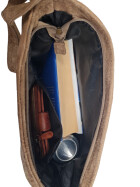 Damen Wildledertasche mittelgroß, Wildleder Umhängetasche in Taupe, Cross Body, flache Schultertasche aus echtem Wildleder in Vintage Look, italienische Handarbeit