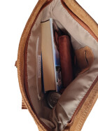 Damen Wildledertasche mittelgroß, Wildleder Umhängetasche in Cognac Cross Body, flache Schultertasche aus echtem Wildleder in Vintage Look, italienische Handarbeit