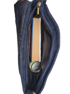 Damen Wildledertasche mittelgroß, Wildleder Umhängetasche in Dunkelblau Cross Body, flache Schultertasche aus echtem Wildleder in Vintage Look, italienische Handarbeit