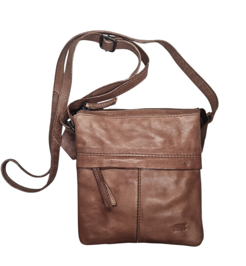 Damen Leder Tasche klein,  "Bear Design" Umhängetasche Crossbody  Vintageleder, Bear kleine Schultertasche