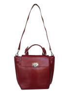 Damen Leder Tasche, Schultertasche, Umhängetasche mittelgroß, Leder Crossbody handgefertigt in Italien Rot