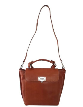 Damen Leder Tasche, Schultertasche, Umhängetasche mittelgroß, Leder Crossbody handgefertigt in Italien Cognac