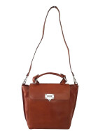 Damen Leder Tasche, Schultertasche, Umhängetasche mittelgroß, Leder Crossbody handgefertigt in Italien Cognac