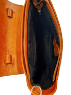 Damen Leder Tasche, Schultertasche, Umhängetasche mittelgroß, Leder Crossbody handgefertigt in Italien Cognac