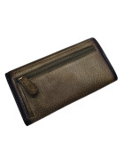Old River Damen Leder Portemonnaie , Leder Geldbörse Mittelgroß, Damen Börse Vintage Leder Oliv Grün