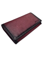Estelle Damen Leder Portemonnaie , Leder Geldbörse Mittelgroß, Damen Börse Vintage Leder Pflaume