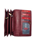 Estelle Damen Leder Portemonnaie , Leder Geldbörse Mittelgroß, Damen Börse Vintage Leder Pflaume