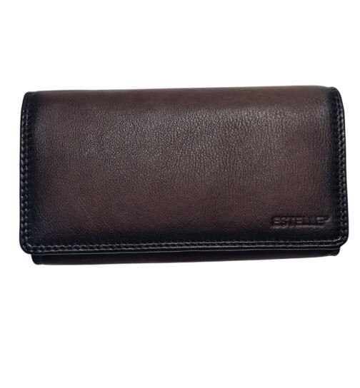 Estelle Damen Leder Portemonnaie , Leder Geldbörse Mittelgroß, Damen Börse Vintage Leder Braun