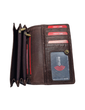 Estelle Damen Leder Portemonnaie , Leder Geldbörse Mittelgroß, Damen Börse Vintage Leder Braun