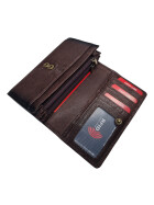 Estelle Damen Leder Portemonnaie , Leder Geldbörse Mittelgroß, Damen Börse Vintage Leder Braun