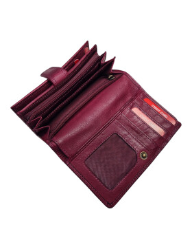 Estelle Damen Leder Geldbörse in Lila, Damen Portemonnaie RFID Schutz Geldbeutel mit viel Fächer