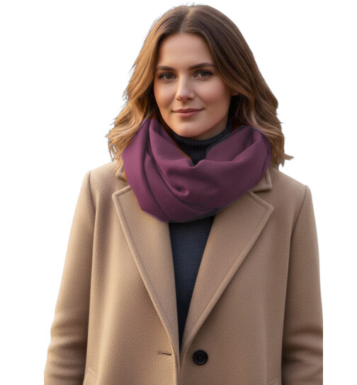 Damen Loop Schal, Schlauchschal weich, Damen Halstuch Herbst - Winter, weicher Rundschal Unifarben