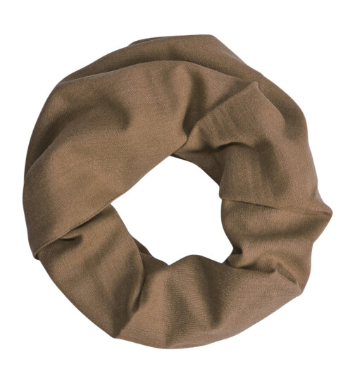 Damen Loop Schal, Schlauchschal weich, Damen Halstuch Herbst - Winter, weicher Rundschal Unifarben Kakao