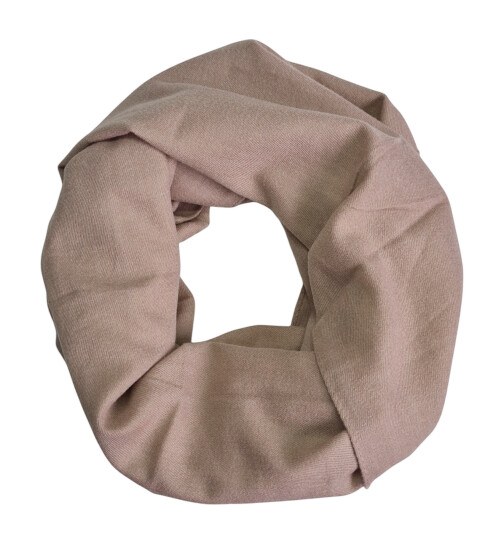 Damen Loop Schal, Schlauchschal weich, Damen Halstuch Herbst - Winter, weicher Rundschal Unifarben Taupe