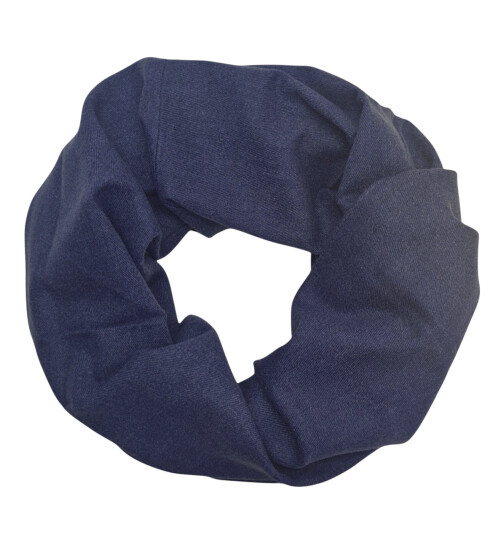 Damen Loop Schal, Schlauchschal weich, Damen Halstuch Herbst - Winter, weicher Rundschal Unifarben Dunkelblau