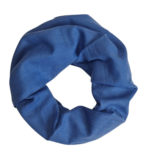 Damen Loop Schal, Schlauchschal weich, Damen Halstuch Herbst - Winter, weicher Rundschal Unifarben Blau