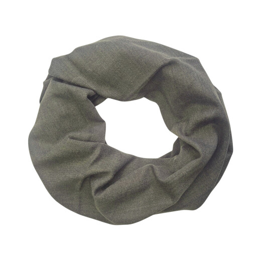 Damen Loop Schal, Schlauchschal weich, Damen Halstuch Herbst - Winter, weicher Rundschal Unifarben Oliv Grün