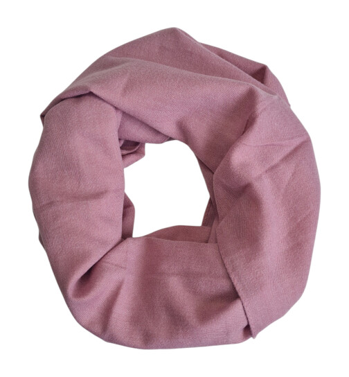 Damen Loop Schal, Schlauchschal weich, Damen Halstuch Herbst - Winter, weicher Rundschal Unifarben Rosa