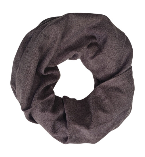 Damen Loop Schal, Schlauchschal weich, Damen Halstuch Herbst - Winter, weicher Rundschal Unifarben Kaffee
