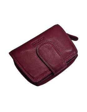 Old River Damen Leder Geldbörse Klein, Damen Portemonnaie, Lederbörse Vintage lila