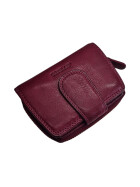 Old River Damen Leder Geldbörse Klein, Damen Portemonnaie, Lederbörse Vintage lila